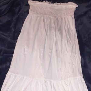 Strapless white dress